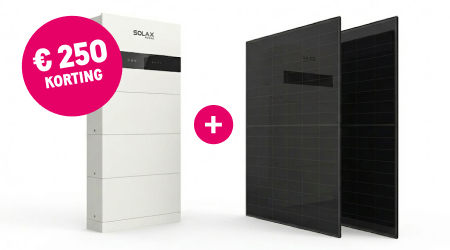 Combinatievoordeel €250 thuisbatterij en zonnepanelen Essent 250 euro korting sticker